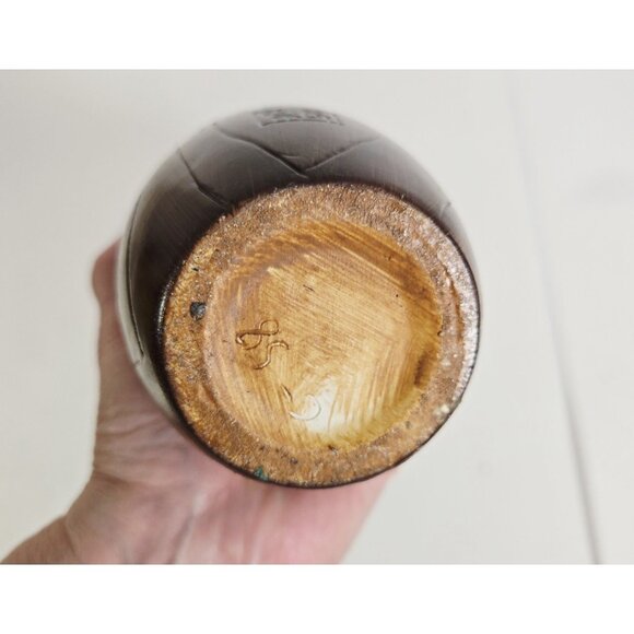 Chinese Wooden Carved Urn Vase - Picture 7 of 8